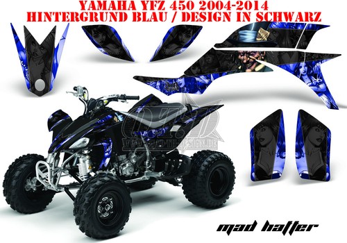 KIT GRÁFICO DE DECORACIÓN DE CARRERAS AMR ATV YAMAHA YFZ 450 04-14 YFZ450R MAD HATTER B - Imagen 4 de 19