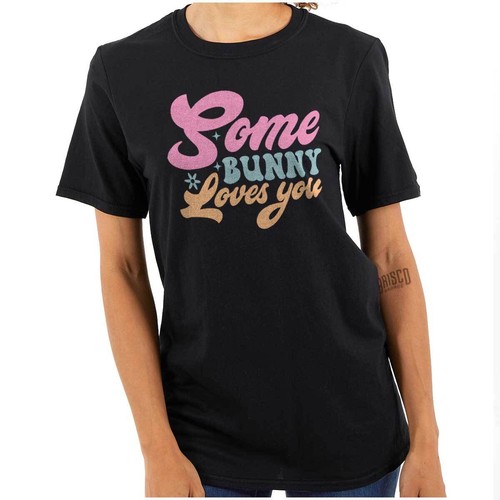 Cute Spring Easter Pun Some Bunny Loves You Womens Graphic Crewneck T Shirt Tee - Picture 7 of 7