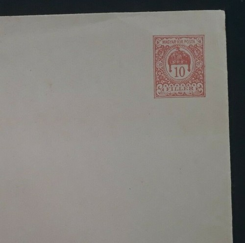 c. 1910s Hungary 10F red orange St Stephen's Crown stamped Cover Unused - Picture 3 of 3