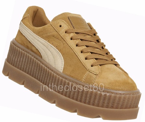 Platform Brown 366268 Fenty 02 Creeper Puma Rihanna Cleans Womens Golden Suede wIn60aqR