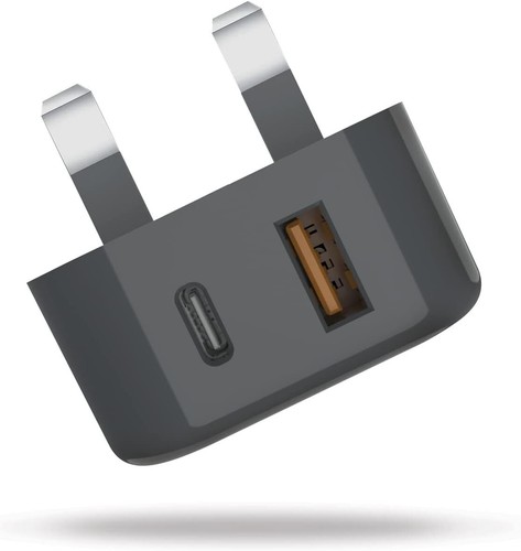 VEHO 20W DOUBLE USB-C & USB 3.0 CHARGE RAPIDE 3 BROCHES PRISE UK - VAA-114-USB - Photo 4 sur 4