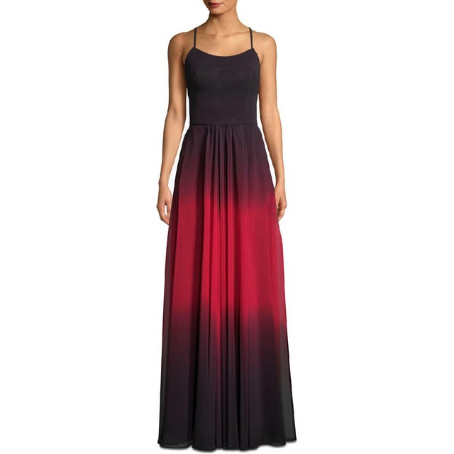 chiffon red maxi dress