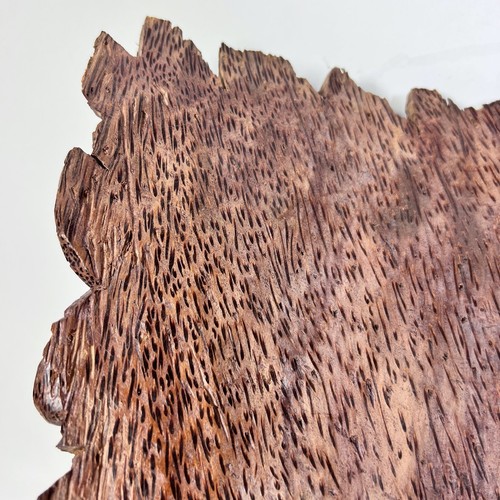 Antica Maschera orientale in legno scolpita grande scultura vintage da muro - Foto 6 di 10