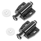 2pc Black Magnetic Touch Latch Push To Open Drawer Cabinet Door Catch Lock Close