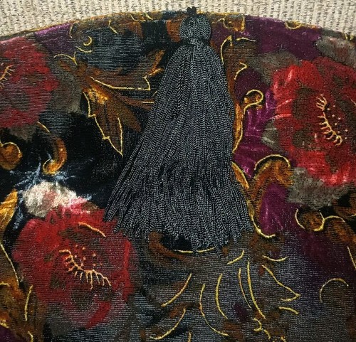 NWT Vintage Floral Flocked Velvet Black Multicolor Handbag - Picture 4 of 10