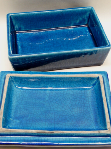 Vtg 1960s Alvino Bagni for Raymor Pottery Rimni Blue Bird Cigarette Trinket Box - Picture 2 of 13