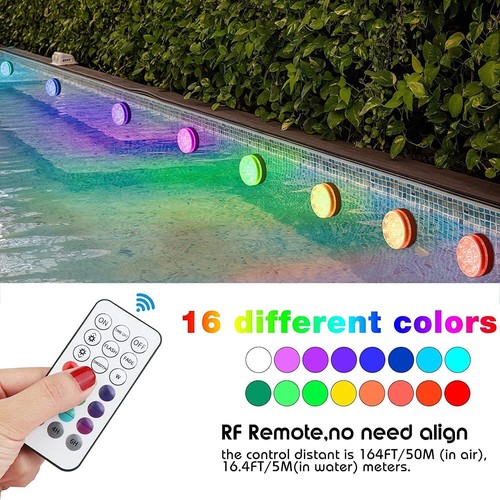 4X RGB LED Underwater Swimming Pool Light Submersible Underwater Spa Lamp Remote - Picture 2 of 12