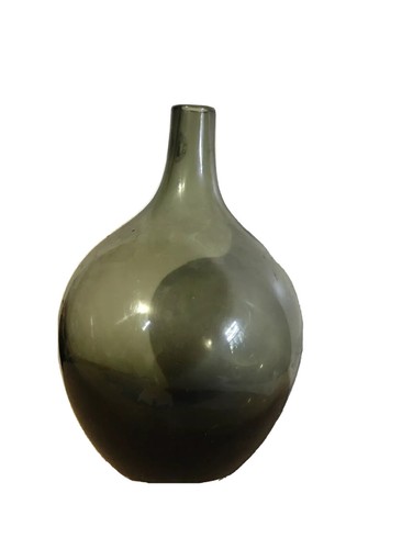 IKEA Glass Vase Smoke Hand Blown Grey Mid Century Modern Salong RETIRED 8" Tall - Picture 3 of 4