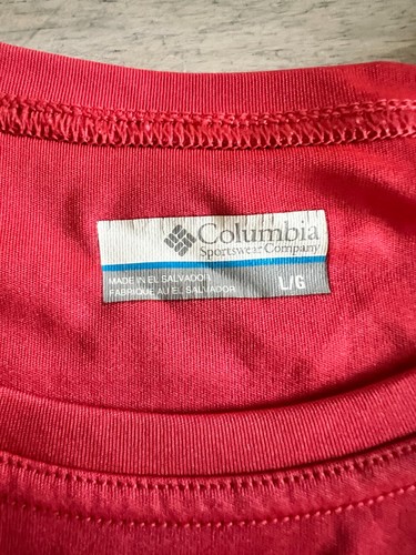 Columbia PFG Omni-Shade Men's Large Long Sleeve Light Red Swim Fishing Shirt - Picture 3 of 7