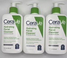 CeraVe Hydrating Facial Cleanser, Daily Face Wash Normal to Dry Skin,12oz 3 Pack
