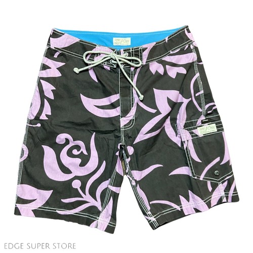 J Crew Gray Pink Floral Print Swim Suit Trunks Surf Board Pool Shorts Size 30 - Picture 1 of 4