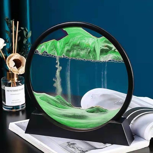 3D Rotating Moving Sand Art Desk Lamp Deep Sea Sandscape Flowing Sand Light Deco - Picture 18 of 139