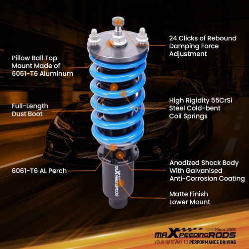 24 Level Damper Adj. Coilovers for Honda Civic 96-00 Lowering Suspension Kit - Picture 11 of 12