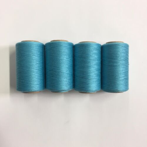 AQUA # 757 SPUN POLYESTER SERGER & QUILTING THREAD 4 TUBES 1000 YDS. EACH - Picture 1 of 1