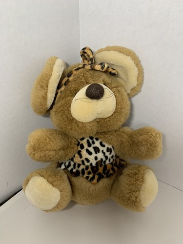 Good Stuff plush brown tan mouse bear cheetah leopard print outfit headband - Picture 1 of 3