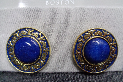 MUSEUM OF FINE ARTS Boston 14K Posts DEDHAM RABBIT Blue LAPIS Piercing Earrings