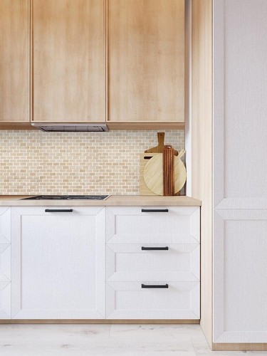 Simple Tile - Marble Mosaic Tile, "Mini Brick Collection", Crema Marfil Polished - Picture 5 of 5