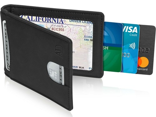 Slim Wallets For Men Bifold Mens Wallet With Removable Money Clip RFID Blocking - Imagen 19 de 30