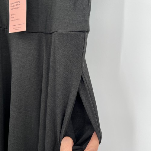 Quince Women’s Flowknit Breeze Fit & Flare Dress sz XS Black Midi Length NWT - Picture 4 of 7