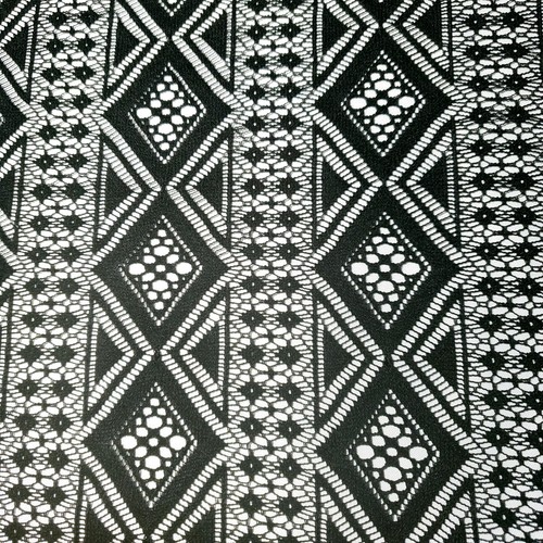 SCHWARZE DIAMANTSTREIFEN SPITZE STOFF 54" Meterware gothic geometrische spitze - Bild 1 von 10
