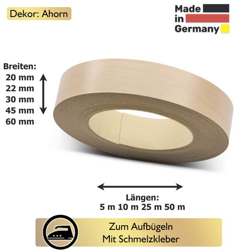 Kantenumleimer AHORN Bügelkante mit SK Umleimer 20 22 30 45 60 mm 5 10 25 50 m - Bild 2 von 11