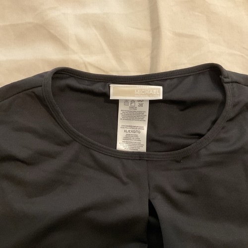MICHAEL KORS MANGA LARGA 2 PIEZAS TRAJE DE BAÑO CROP TOP NEGRO TALLA XL NUEVO CON ETIQUETAS - Imagen 7 de 14