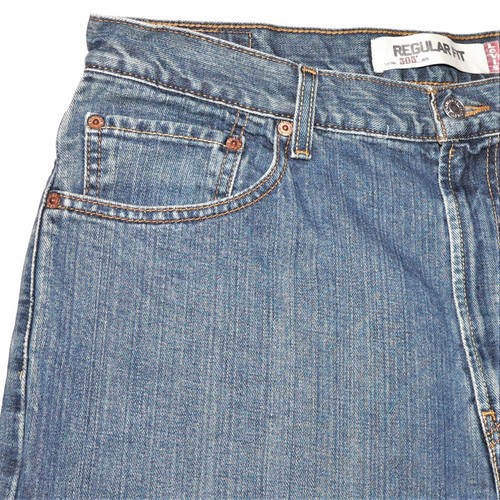 HERREN LEVI'S 505 DENIM JEANS ~ NORMAL ~ 36 x 34 ~ Sehr guter Zustand ~ mittelblau ~ rote Lasche - Bild 4 von 17