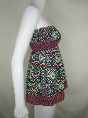 Wet Seal tube top medium smocked aztec - Picture 6 of 11