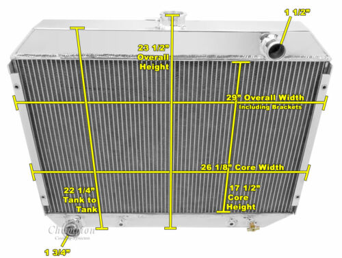4 Row ER Champion Radiator W/ 16" Fan and Shroud for 1970 - 1974 Mopar Big Block - Foto 7 di 9