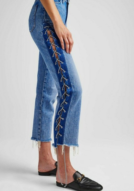 Hudson Sz28 Zoeey Vita Alta Corto Dritto con Lacci Jeans High Spirits |  Acquisti Online su eBay