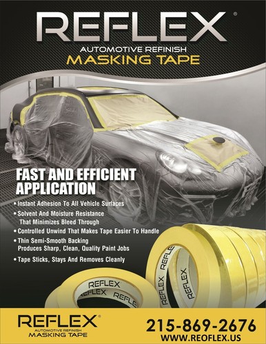REFLEX PAPER AUTOMOTIVE MASKING TAPE 3/4 INCH 48 ROLLS like AMERICAN PG 27 - Picture 3 of 4