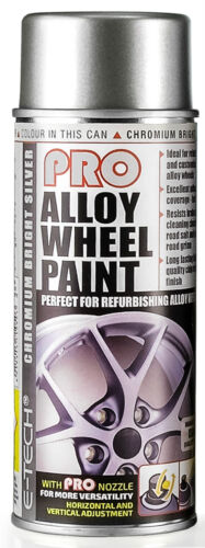 E-Tech PRO Alloy Wheel Refurbish & Refresh Spray Paint - Chromium Bright Silver - Picture 3 of 5