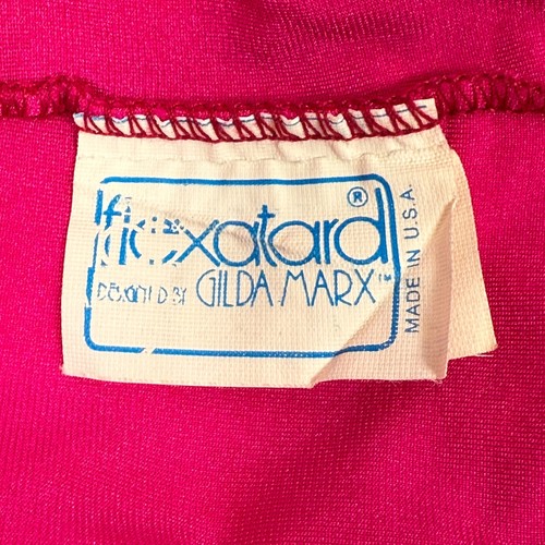 VTG 80s Gilda Marx Flexatard Small Leotard Shimmery Fuschia Pink Made In USA - Picture 8 of 9