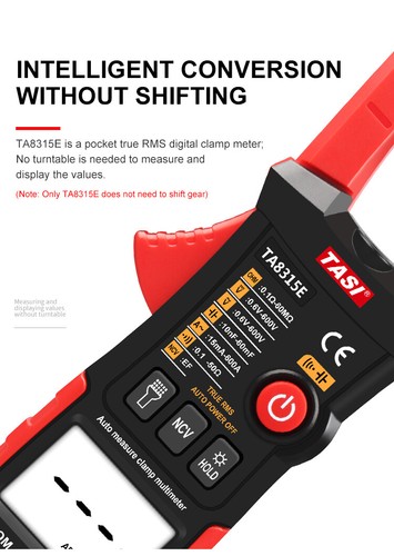 Clamp Meter Automatic Range AC DC Digital Clamp Multimeter With Capacitance Temp - Picture 29 of 31