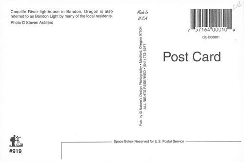 H764 BANDON, OR. POSTKARTE, BANDON LIGHT HOUSE - Bild 2 von 2