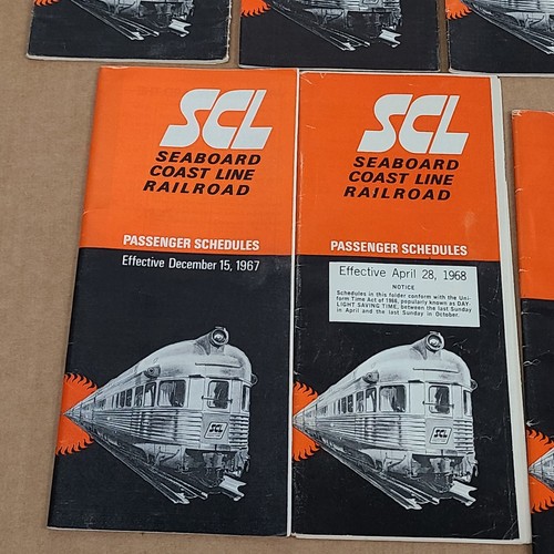 Vintage Seaboard Coast Line Railroad Passenger Schedules Time Tables 1967-1969 - Picture 5 of 14