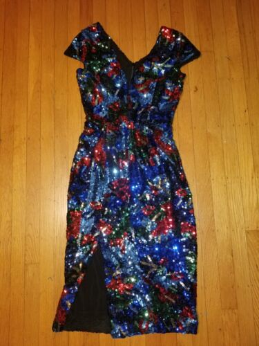 Dress The Population Multi-colored Sequin Dress Nordstrom M Medium - Picture 3 of 8