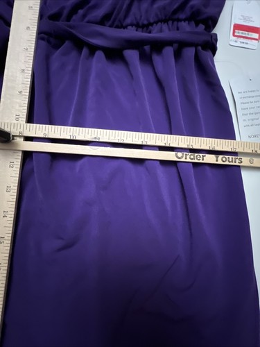 Jessica Simpson Dress 12 Purple Sleeveless Non Wrinkle Tie Waist Travel Work NEW - Picture 10 of 17
