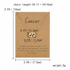 New Fashion Gold 12 Horoscope Signs Cancer Necklace Pendant  Chain 