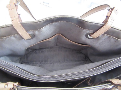 Michael Kors Tote Bag Handbag Silver Metallic Medium Size Preowned - Picture 4 of 10