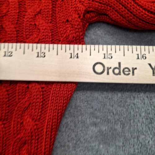 J Howard Dress Womens Small Red CableKnit 3/4 Sleeve Sweater Fit & Flare NEW - Picture 10 of 12