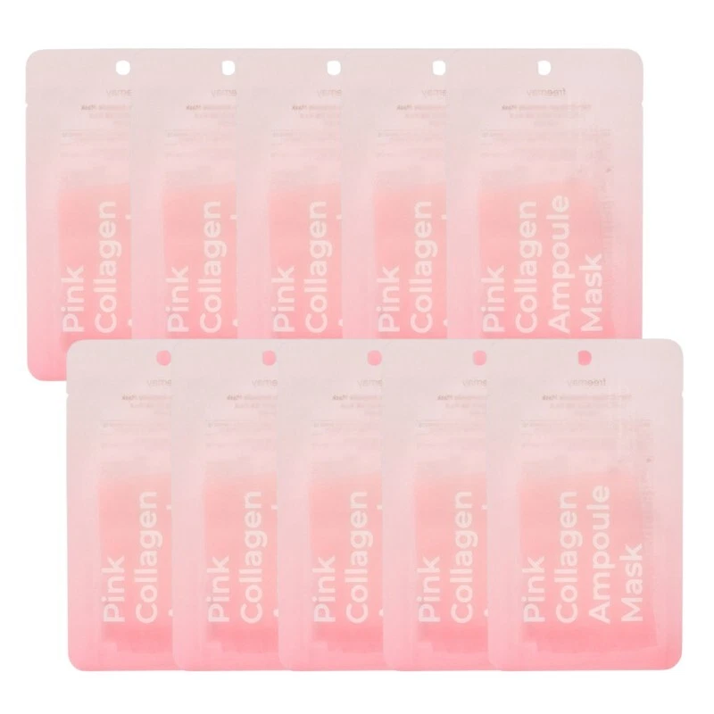 Freemay Pink Collagen Ampoule Sheet Mask – 10 Sheets Korean Facial Masks - Picture 1 of 1