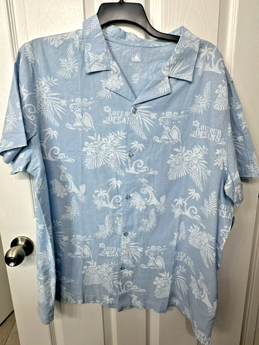 !Neu Disney Parks Tommy Bahama Hemd Herren XL Blau Seide Mickey Mouse Hawaii