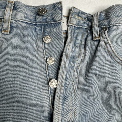 Agolde Button Fly Light Wash Raw Hem Distressed Jeansshorts Gr. 28 - Bild 6 von 11