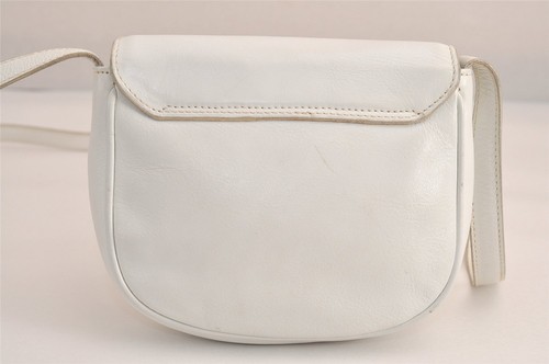 Authentic CELINE Vintage Shoulder Cross Body Bag Purse Leather White 4750M - Picture 3 of 10