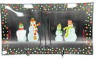Pampered Chef Snowmen Dots Divided Platter New 3012 Winter Christmas Seasonal