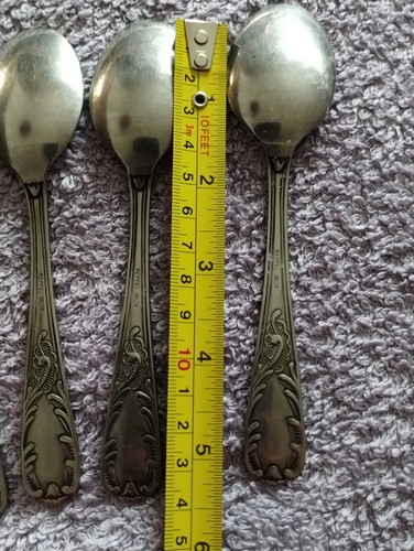 Reppel Cucchiaini Inox 5,5" Lunghi Raro Modello Floreale Pergamena Vintage Argenteria - Foto 10 di 10