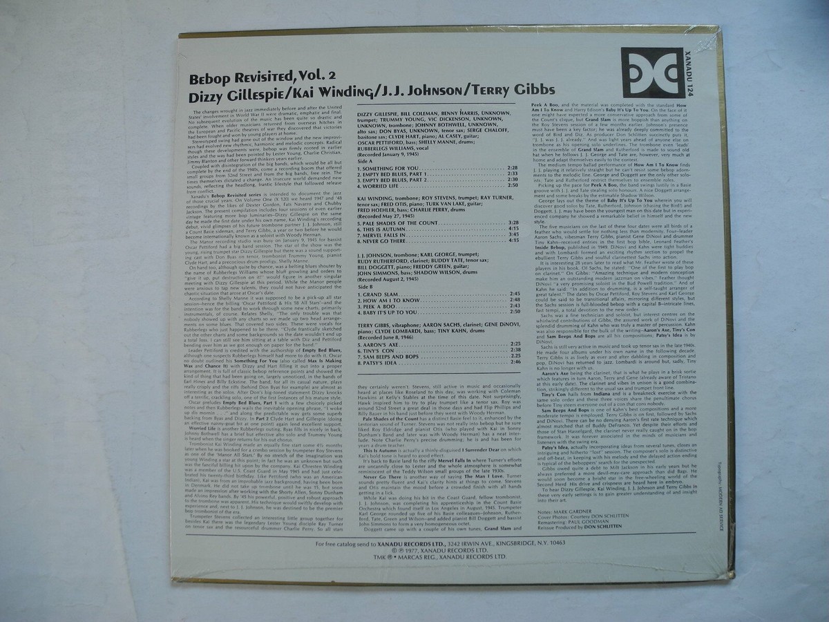 Bebop Revisited Vol 2 LP US 1977 SS DIZZY GILLESPIE/ KAI WINDING
