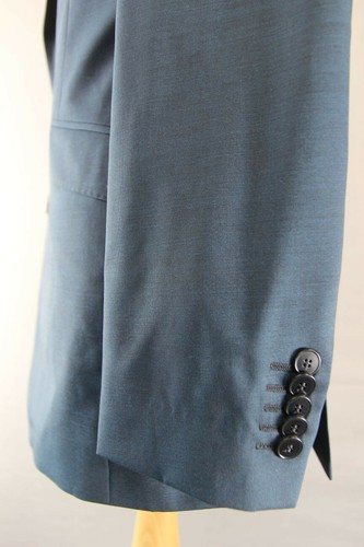 BRAND NEW WOOL RICH BLEND 3 POCKET BLUE JACKET: 38 INCH CHEST (LONG FIT) - Picture 4 of 9