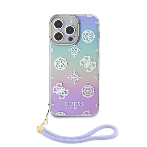 Coque arri�re motif paillettes avec cordon pour iPhone 15 Pro Max - violette - Foto 2 di 4